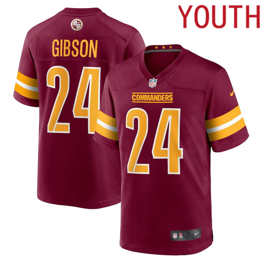 Youth Washington Commanders #24 Antonio Gibson Nike Burgundy Game NFL Jersey->youth nfl jersey->Youth Jersey